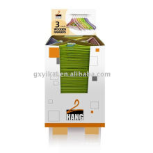 Wooden Clothes Hanger with display packaging 4 color inside